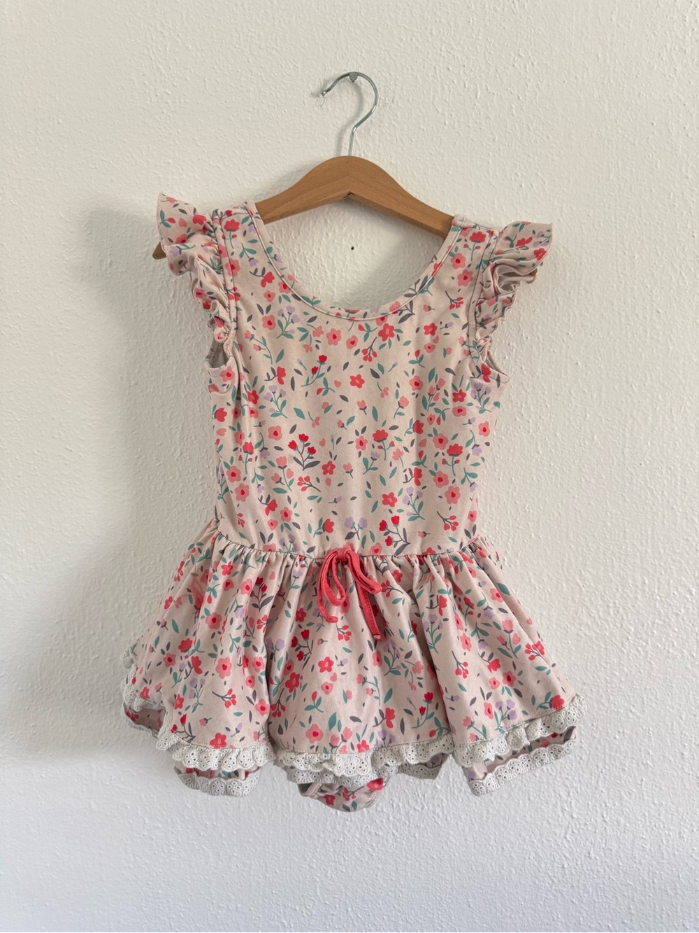cheeky plum Pink Floral Ruffle Romper